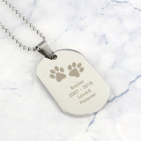 Personalised Paw Prints Stainless Steel Dog Tag Necklace: 6 - Necklaces By Gift Moments