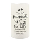 Personalised Pawprints On Our Hearts LED Candle - Shop LED Lighting At Gift Moments - 4