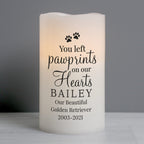 Personalised Pawprints On Our Hearts LED Candle - Shop LED Lighting At Gift Moments - 1