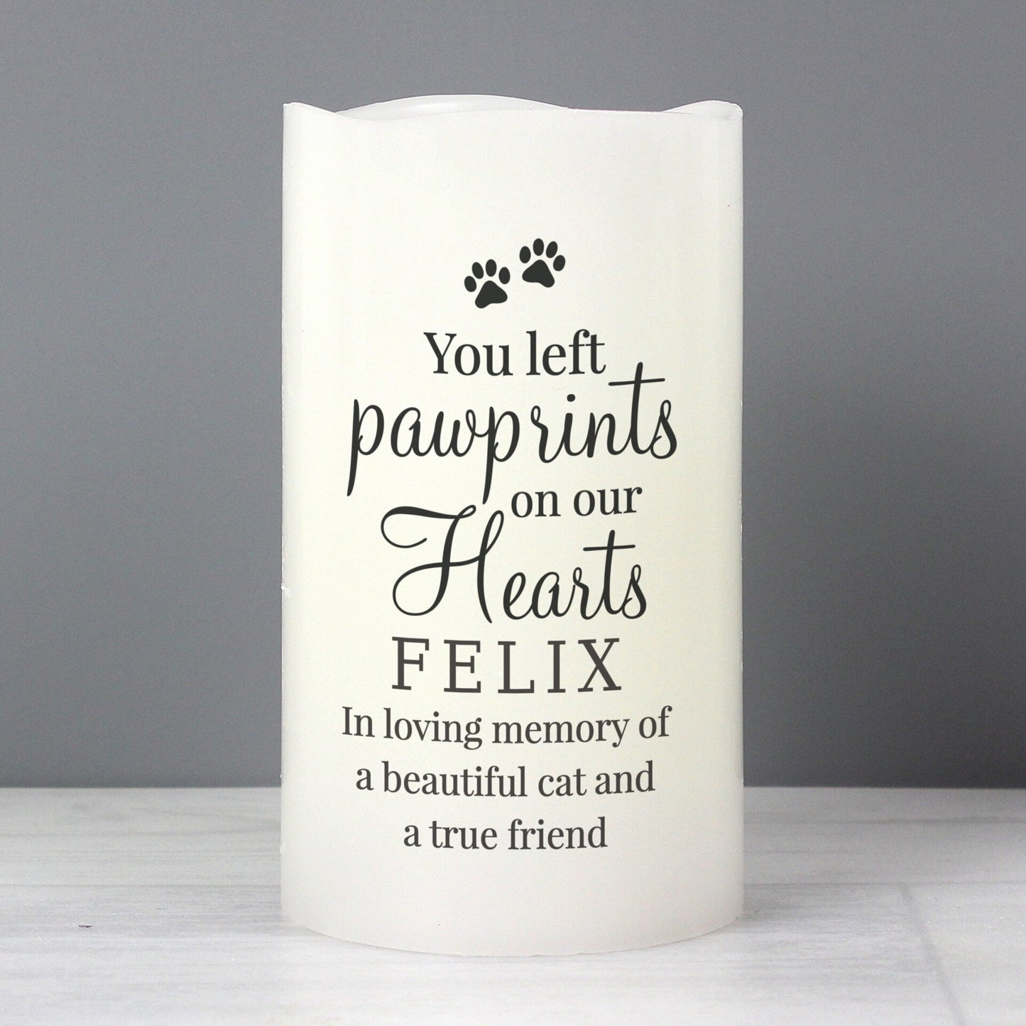 Personalised Pawprints On Our Hearts LED Candle: 3 - LED Lighting By Gift Moments