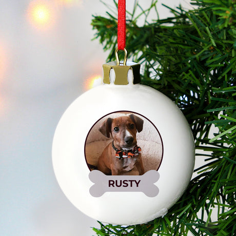 Personalised Pawsome Photo Upload Bauble: 2 - Christmas Baubles By Gift Moments