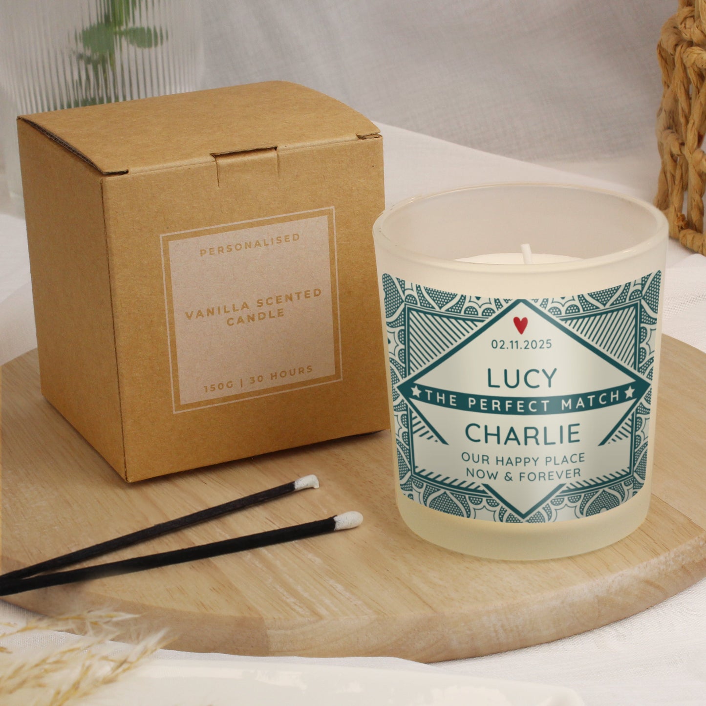 Personalised The Perfect Match Scented Jar Candle: 4 - Candles By Gift Moments