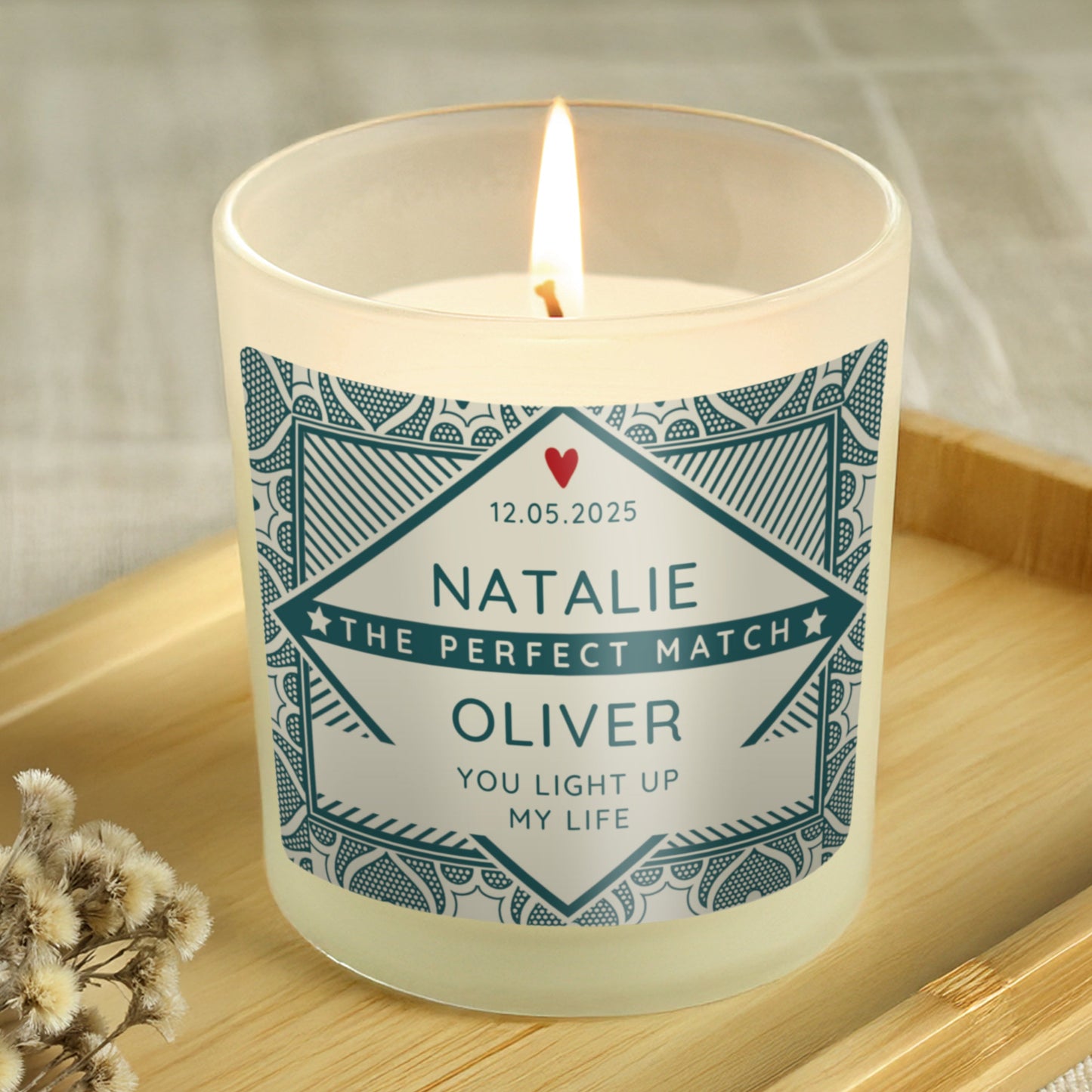 Personalised The Perfect Match Scented Jar Candle: 3 - Candles By Gift Moments
