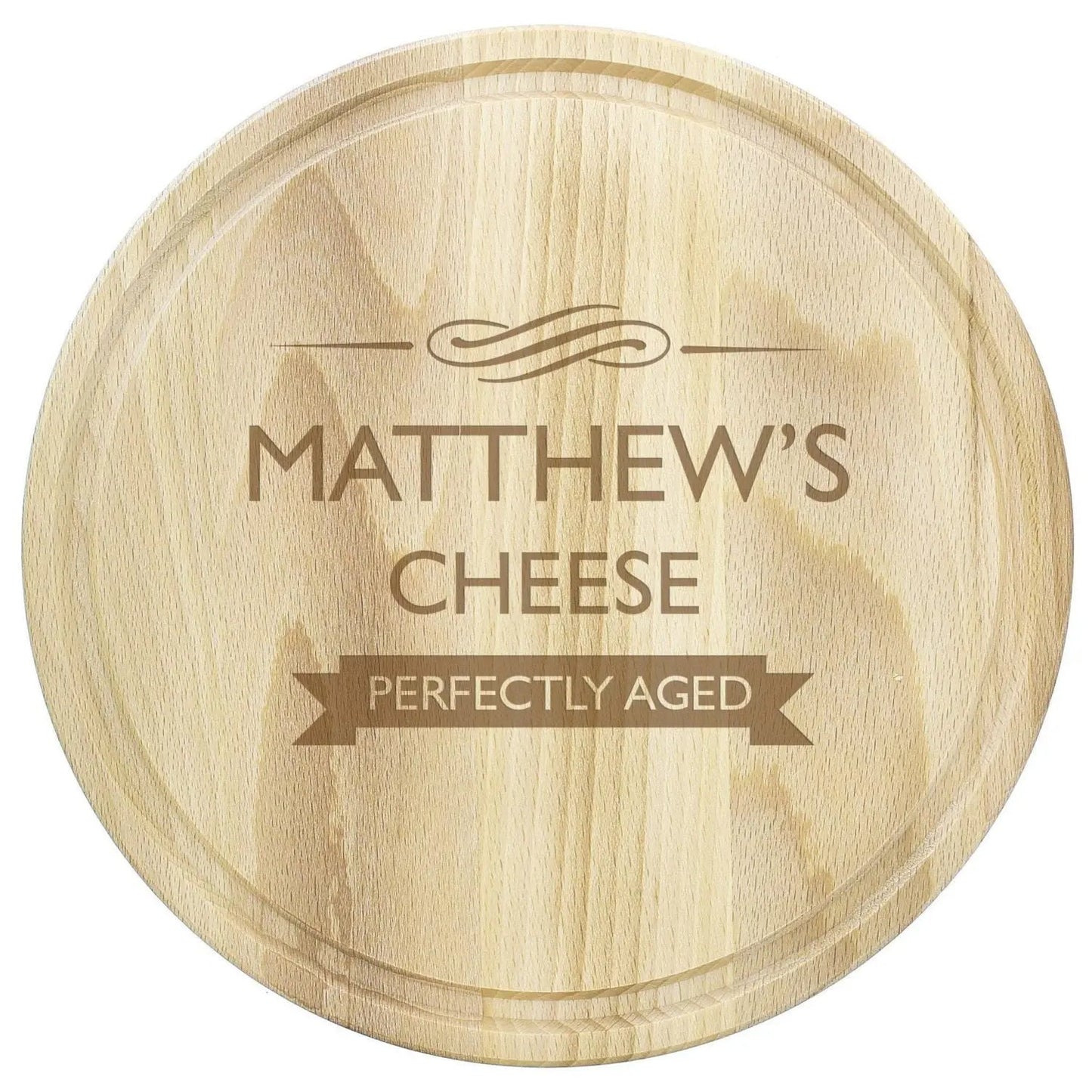 Personalised Perfectly Aged Round Chopping Board: 3 - Cheese Boards By Gift Moments