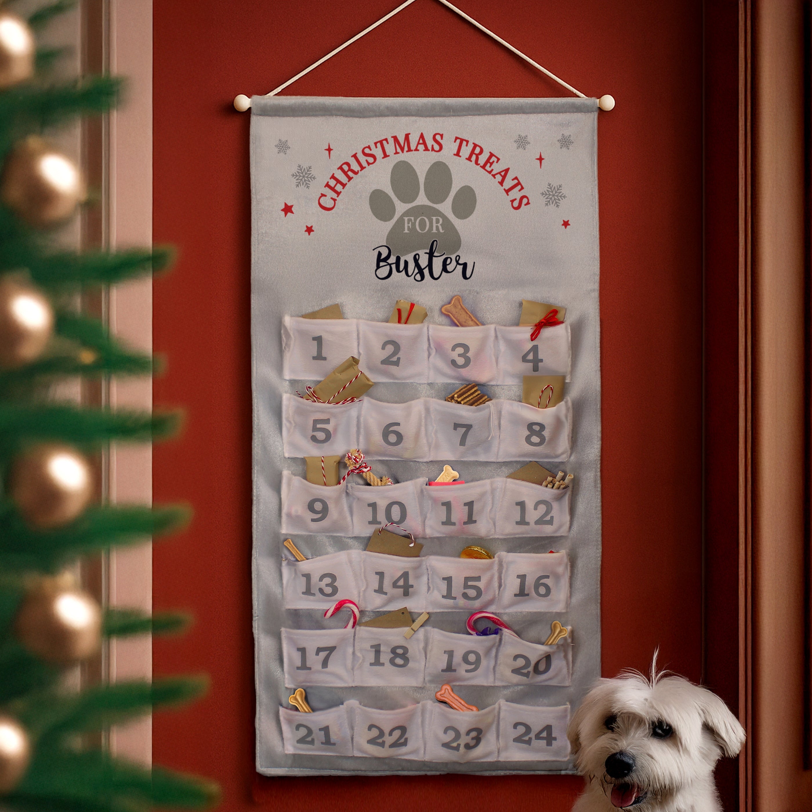 Personalised Pet Advent Calendar In Silver Grey - Shop Advent Calendars At Gift Moments - 1