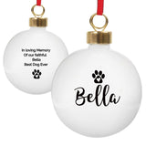 Personalised Pet Bauble: 2 - Christmas Baubles By Gift Moments
