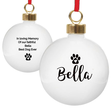 Personalised Pet Bauble: 2 - Christmas Baubles By Gift Moments