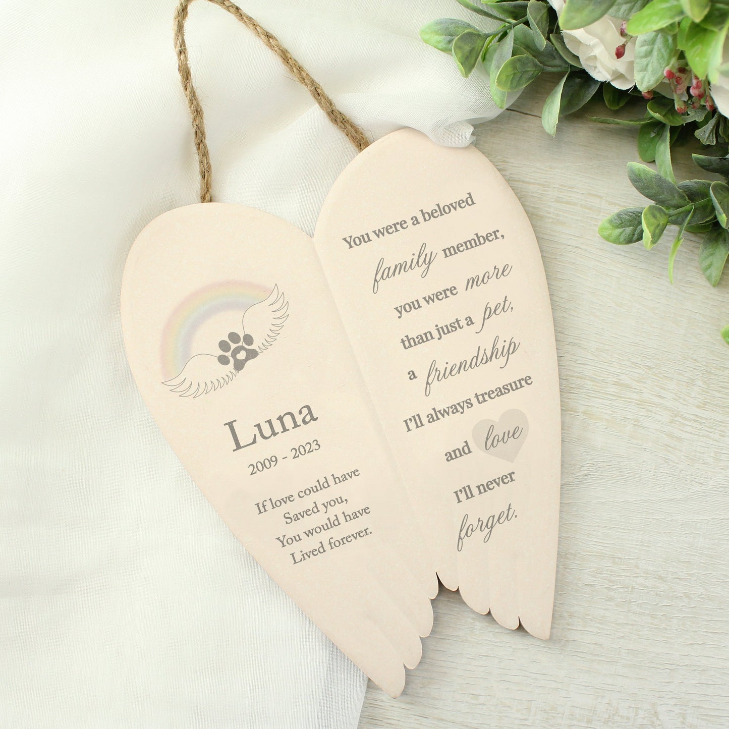 Personalised Pet Memorial Ceramic Wings: 4 - Memorials By Gift Moments