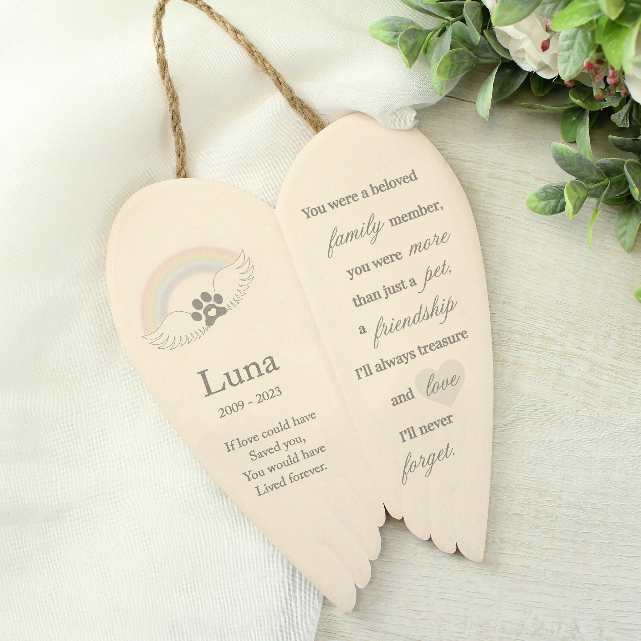 Personalised Pet Memorial Ceramic Wings: 4 - Memorials By Gift Moments