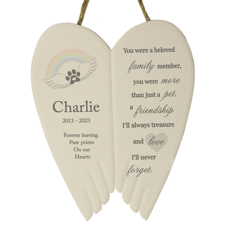 Personalised Pet Memorial Ceramic Wings: 5 - Memorials By Gift Moments