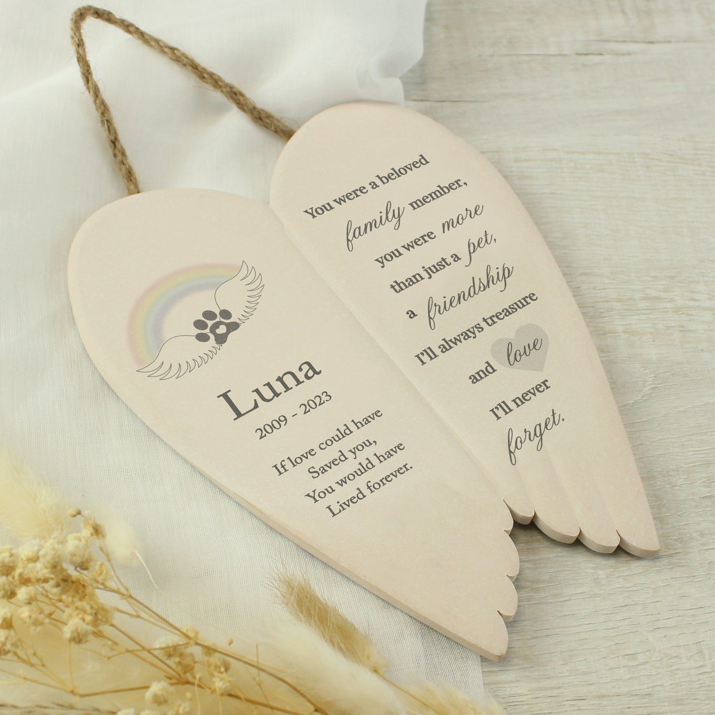Personalised Pet Memorial Ceramic Wings: 3 - Memorials By Gift Moments