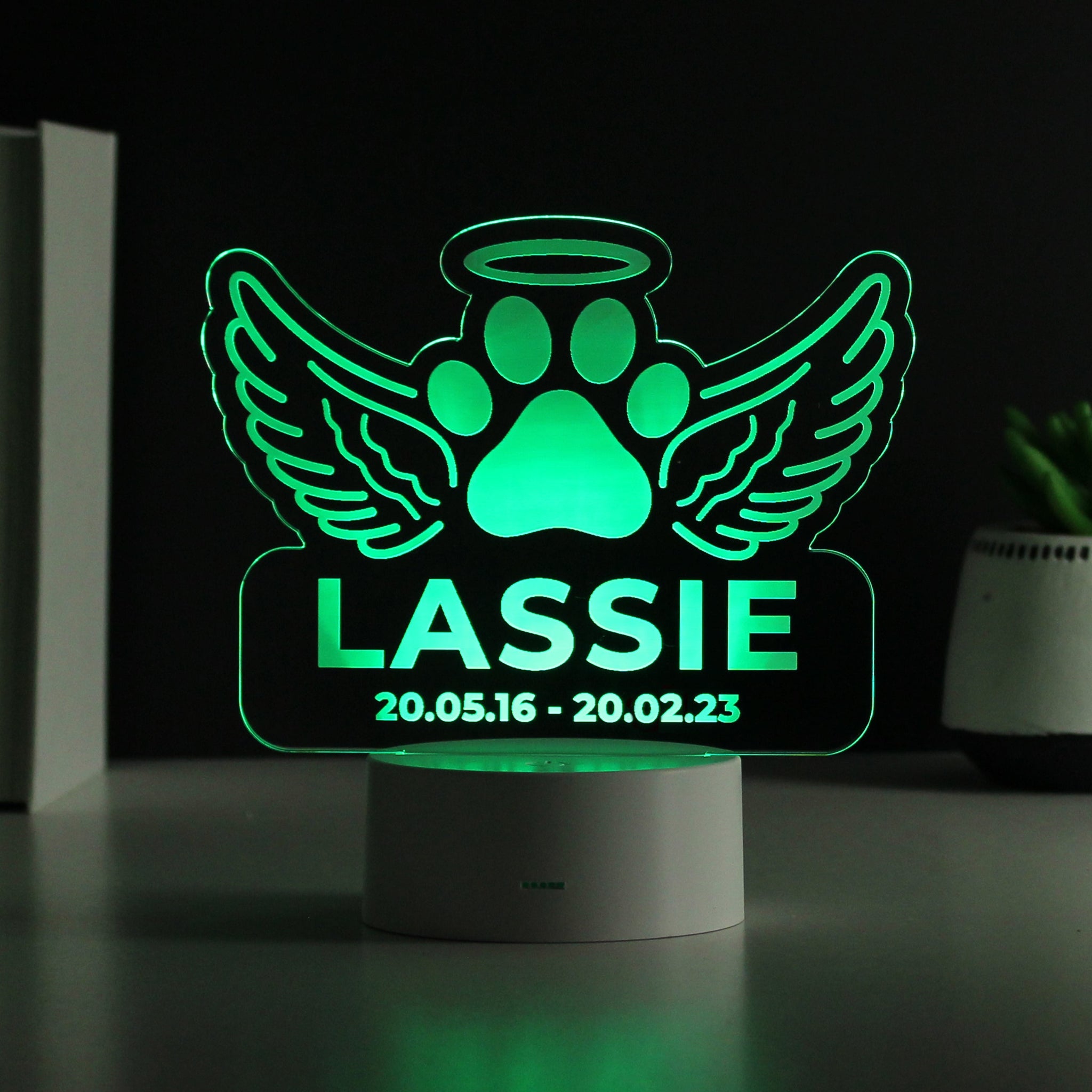 Personalised Pet Memorial Colour Changing LED Light: 9 - LED Lighting By Gift Moments