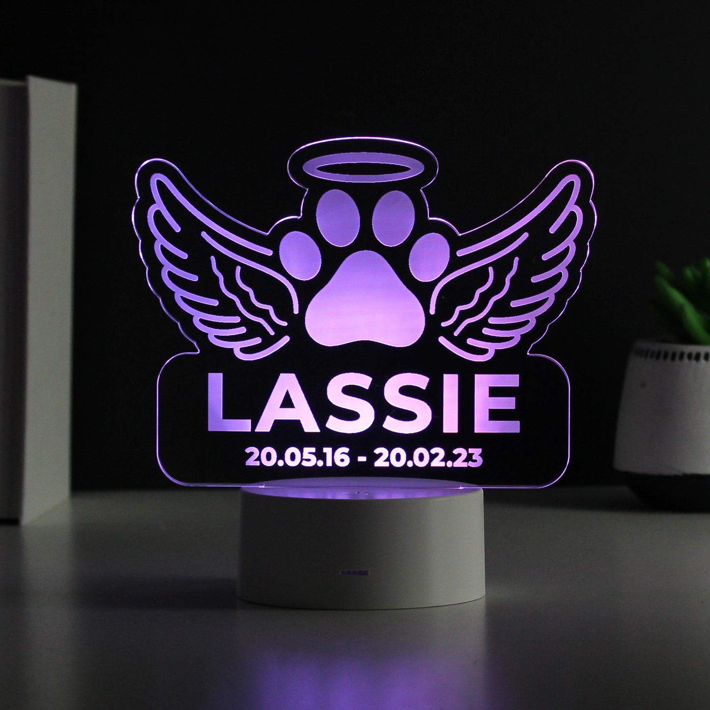 Personalised Pet Memorial Colour Changing LED Light: 7 - LED Lighting By Gift Moments