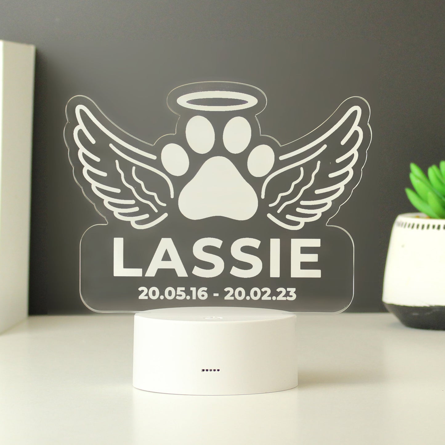 Personalised Pet Memorial Colour Changing LED Light: 5 - LED Lighting By Gift Moments