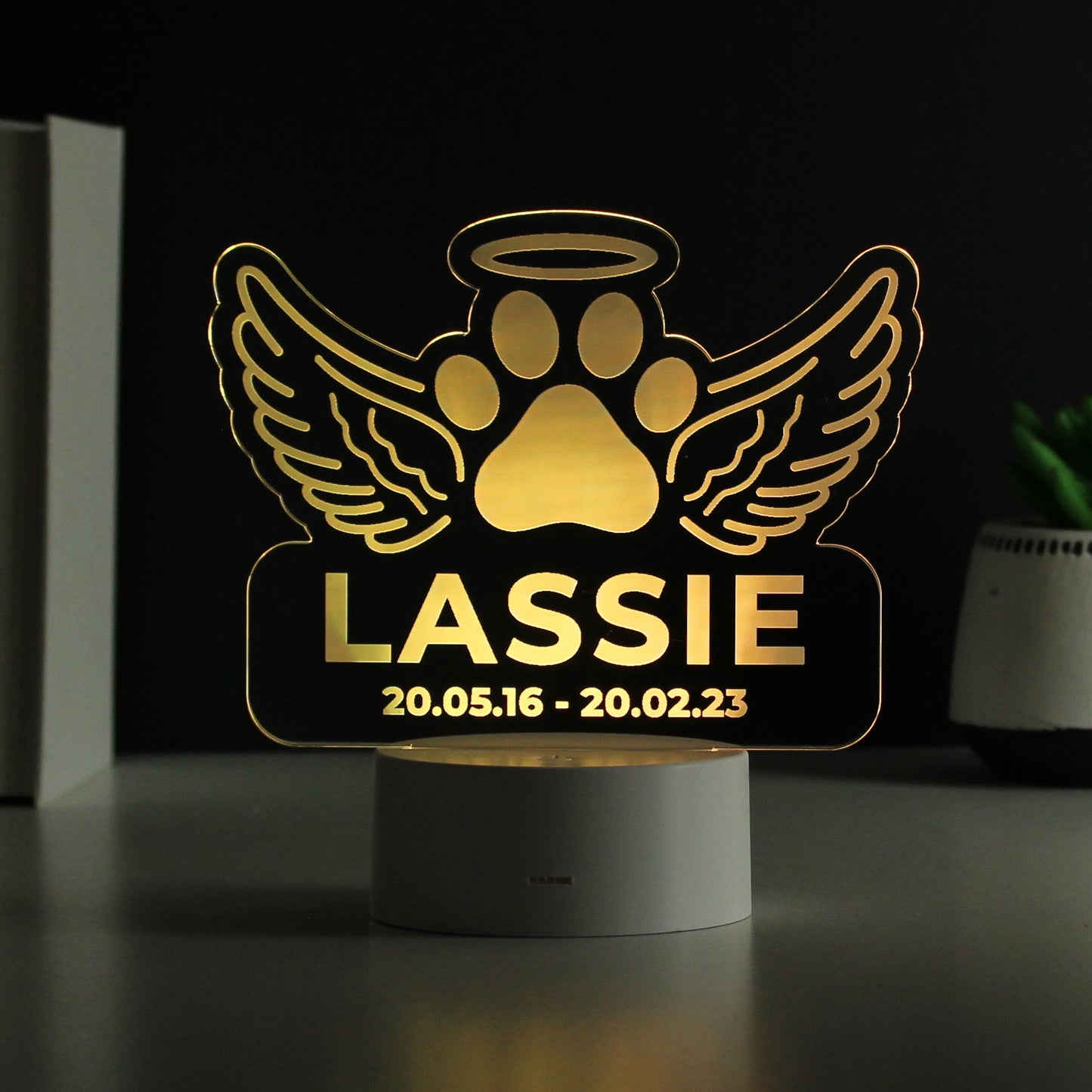 Personalised Pet Memorial Colour Changing LED Light: 3 - LED Lighting By Gift Moments