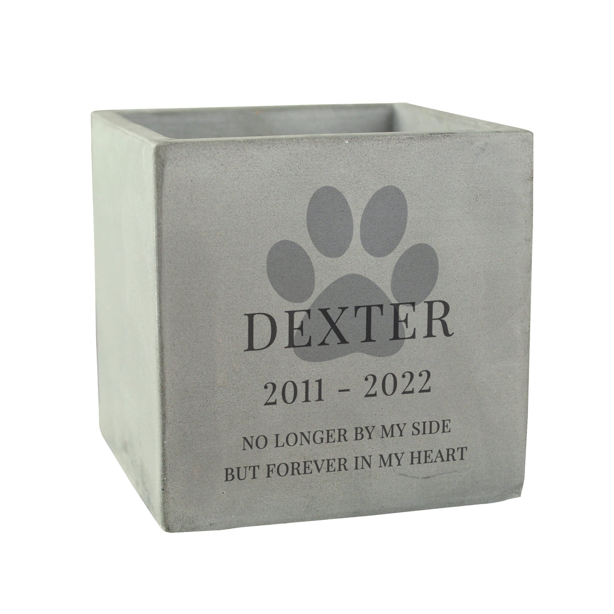 Personalised Pet Memorial Concrete Plant Pot: 4 Pots & Planters By Gift Moments