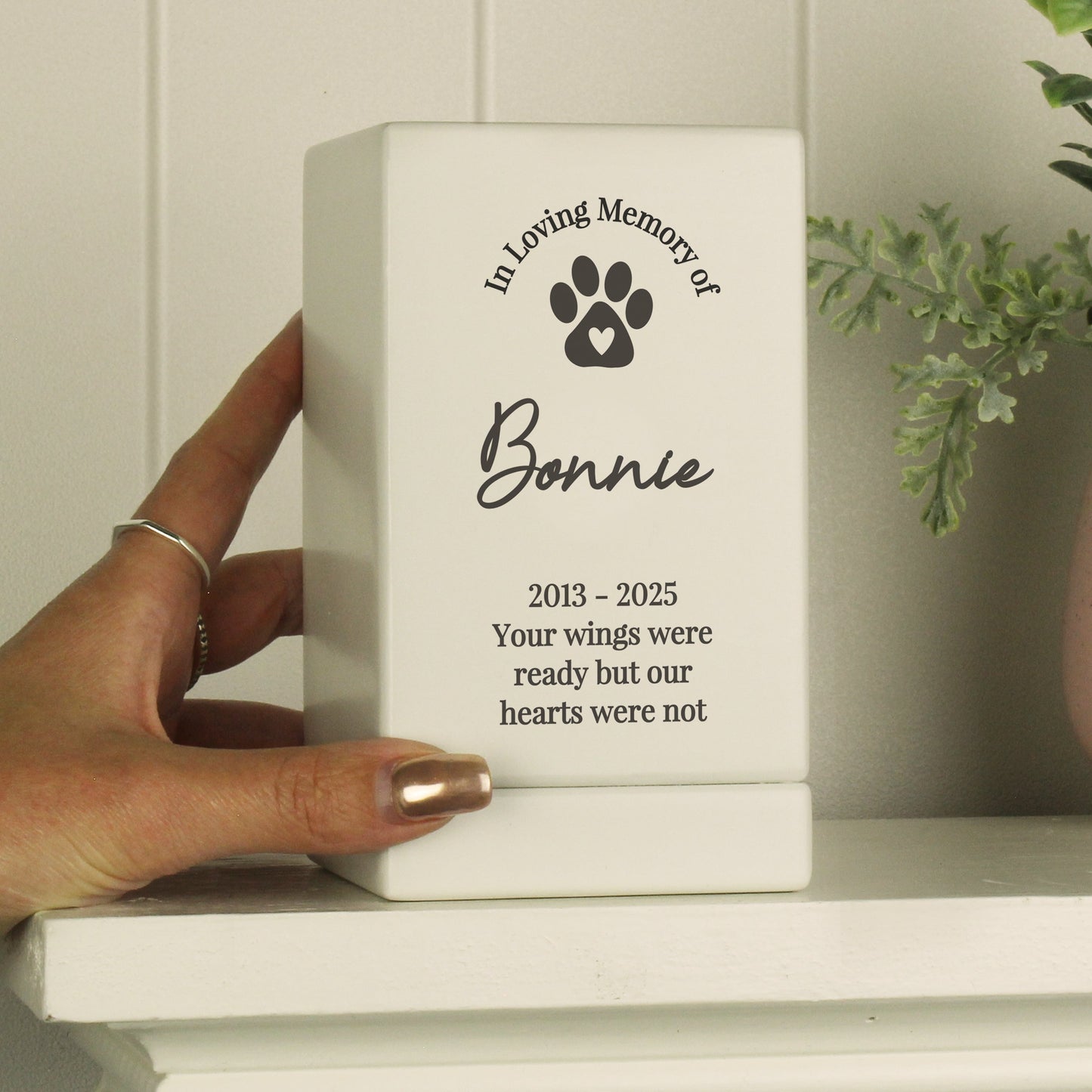 Personalised Pet Memorial Small Wooden Urn: 4 - Urns By Gift Moments