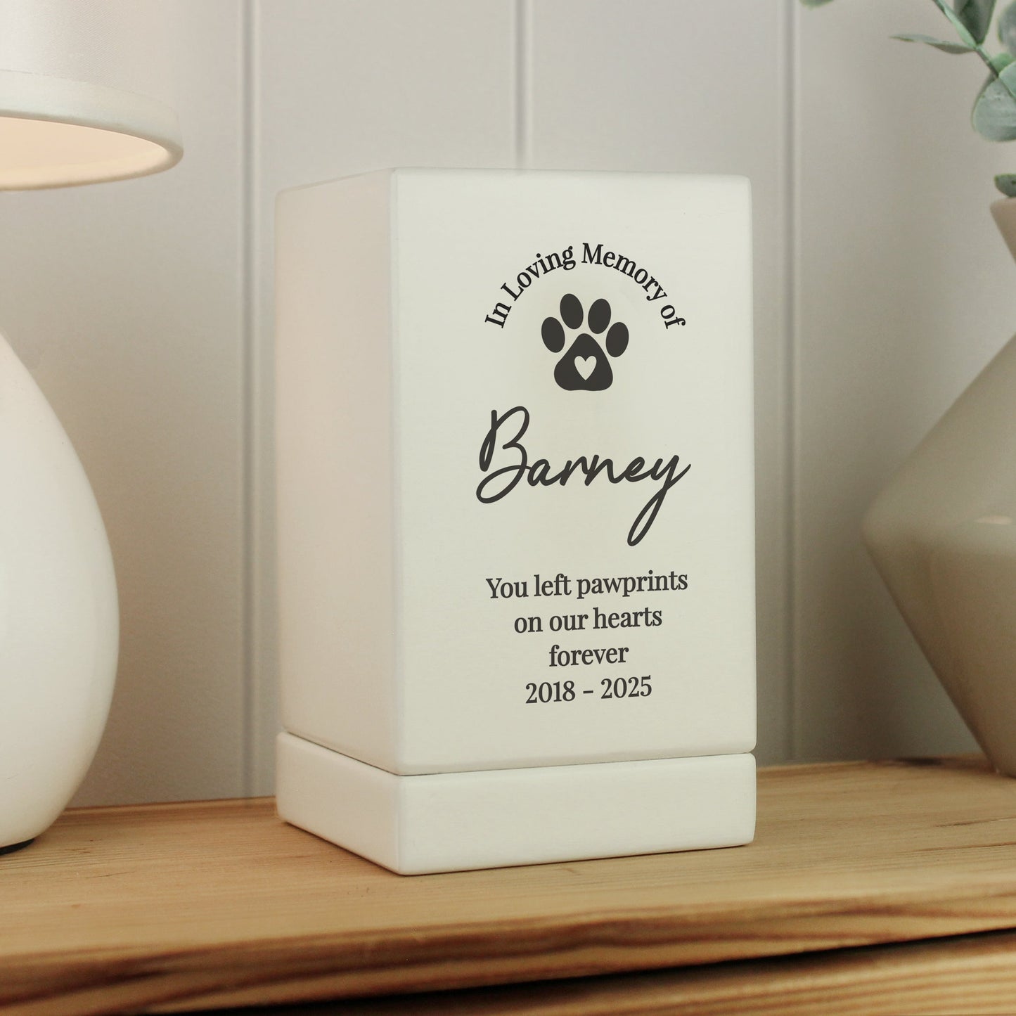 Personalised Pet Memorial Small Wooden Urn: 1 - Urns By Gift Moments