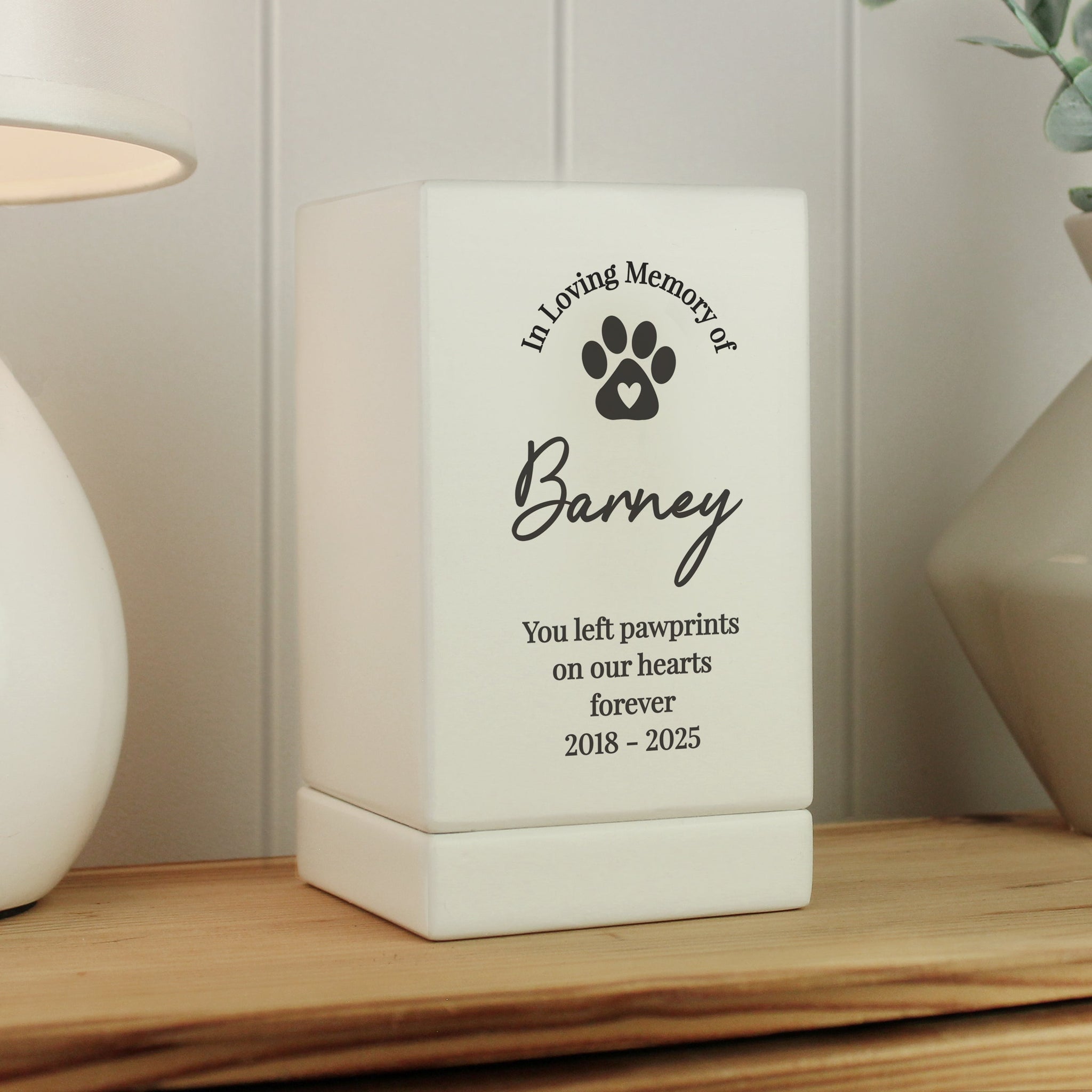 Personalised Pet Memorial Small Wooden Urn: 1 - Urns By Gift Moments
