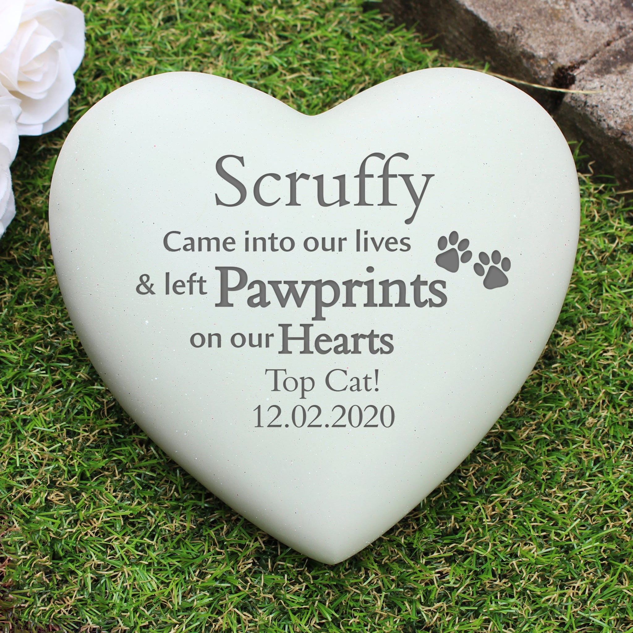Personalised Pet Pawprints Heart Memorial: 2 - Memorials By Gift Moments
