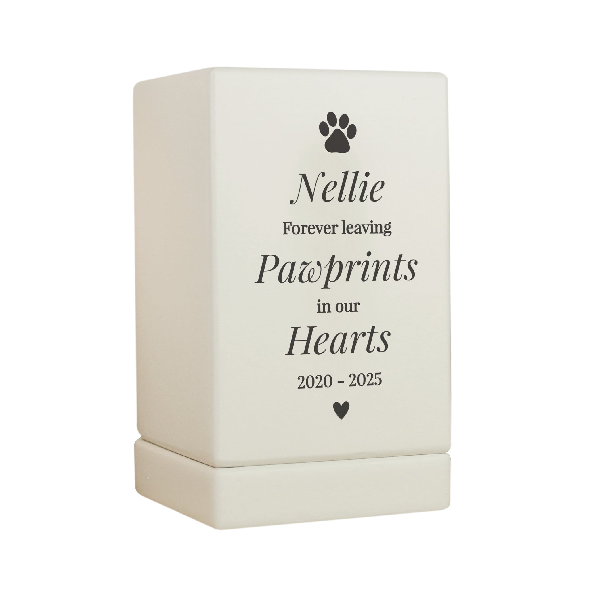 Personalised Pet Pawprints Small Wooden Urn: 6 - Urns By Gift Moments