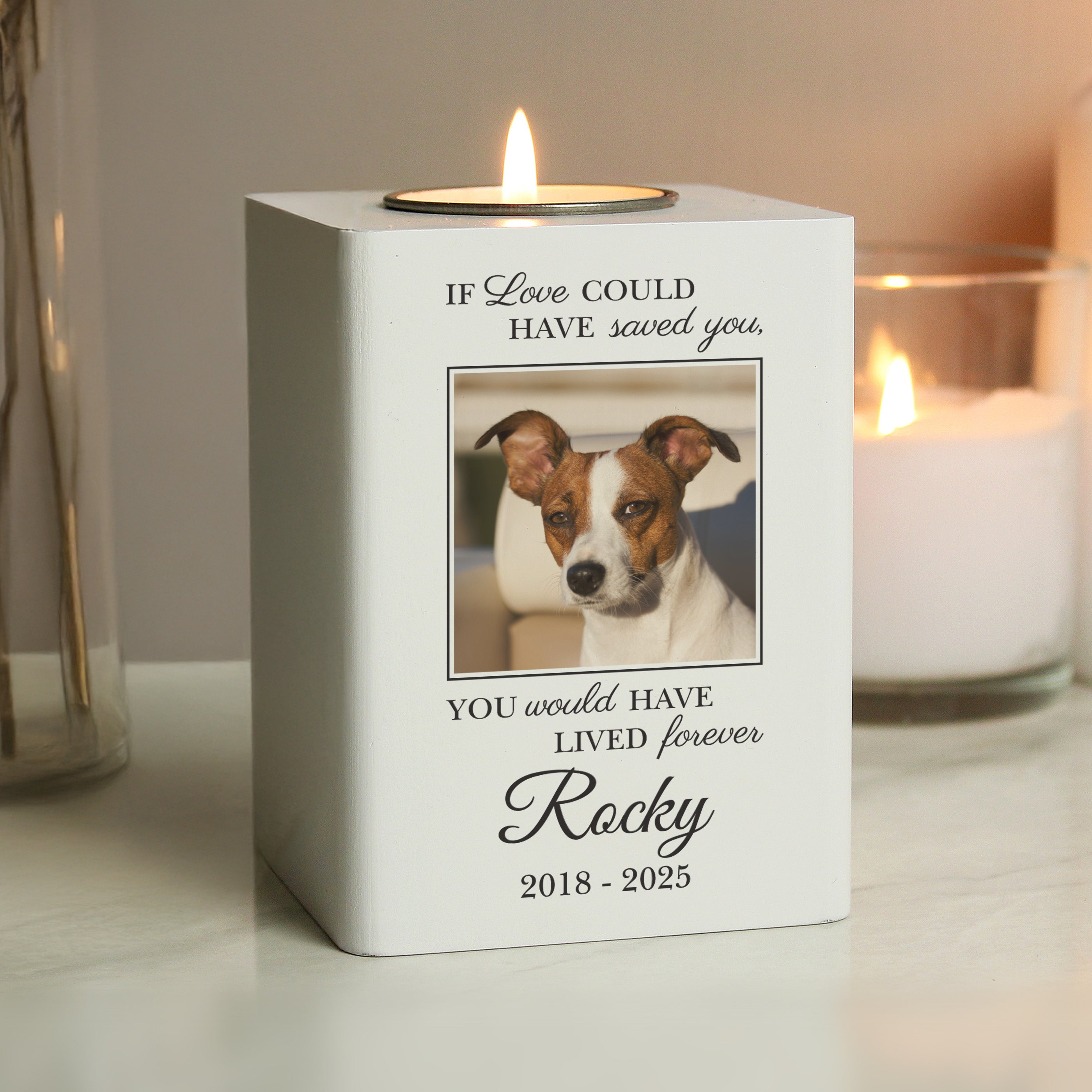 Personalised Pet Photo Memorial Tealight Holder - Shop Candle Holders At Gift Moments - 1
