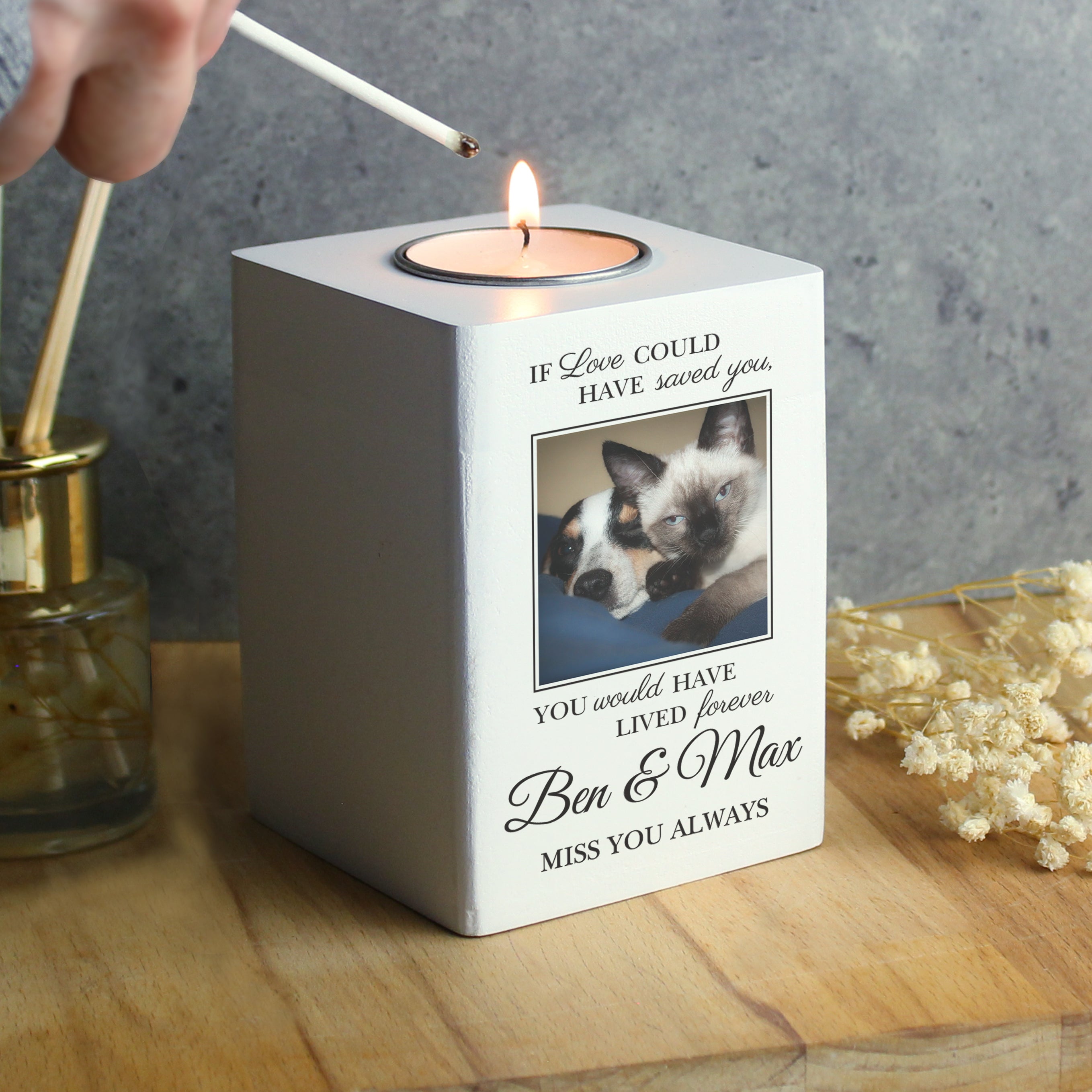 Personalised Pet Photo Memorial Tealight Holder - Shop Candle Holders At Gift Moments - 4