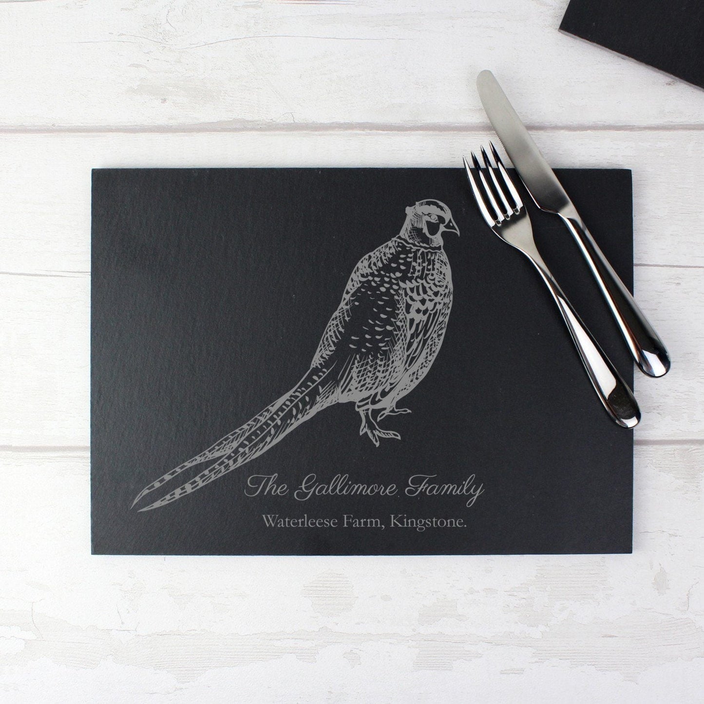 Personalised Pheasant Slate Placemat: 1 - Placemats By Gift Moments