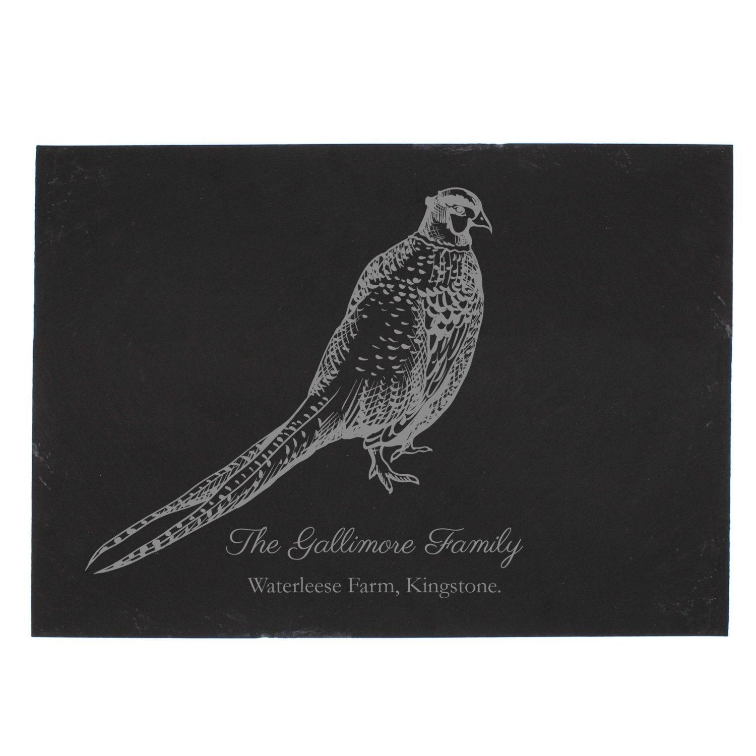 Personalised Pheasant Slate Placemat: 3 - Placemats By Gift Moments