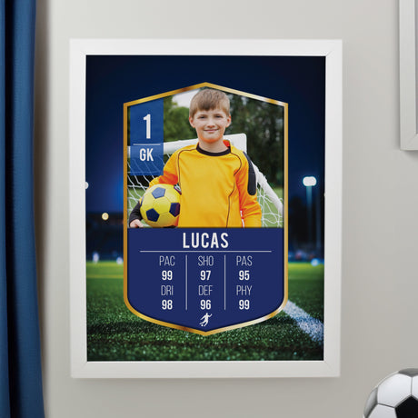Personalised Photo Football Card Framed Prints: 3 - White - Framed Prints By Gift Moments