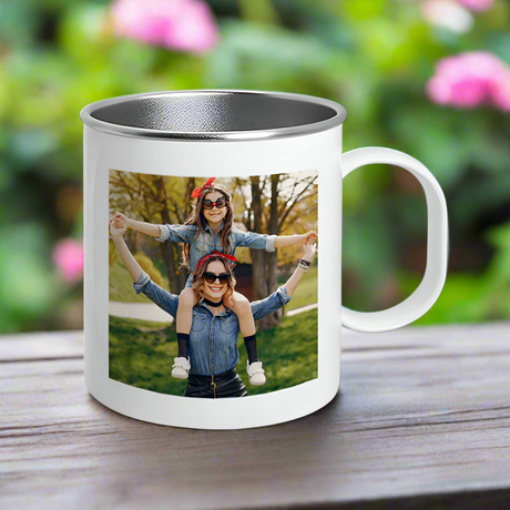 Personalised Photo Stainless Steel Mug: 1 Metal Outdoor Mugs By Gift Moments