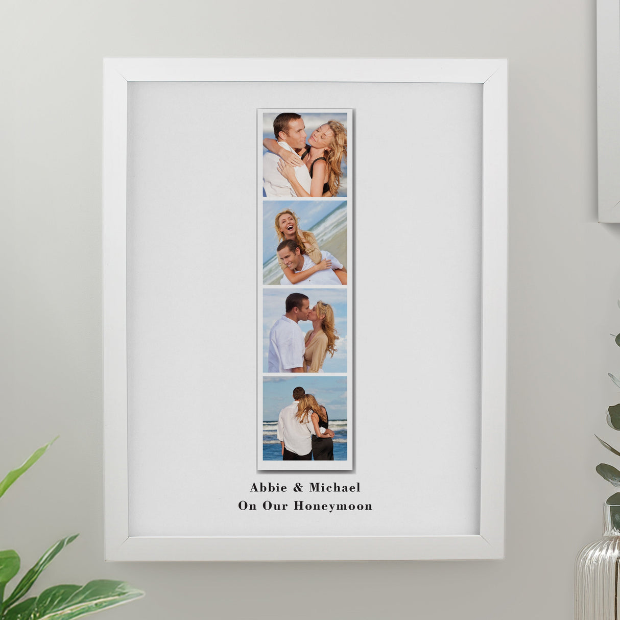 Personalised Photo Strip Framed Prints: 3 - White - Framed Prints By Gift Moments