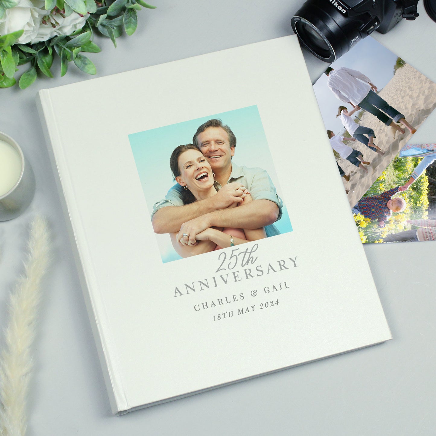 Personalised Photo Upload 25th Anniversary Traditional Photo Album: 1 - Photo Albums By Gift Moments