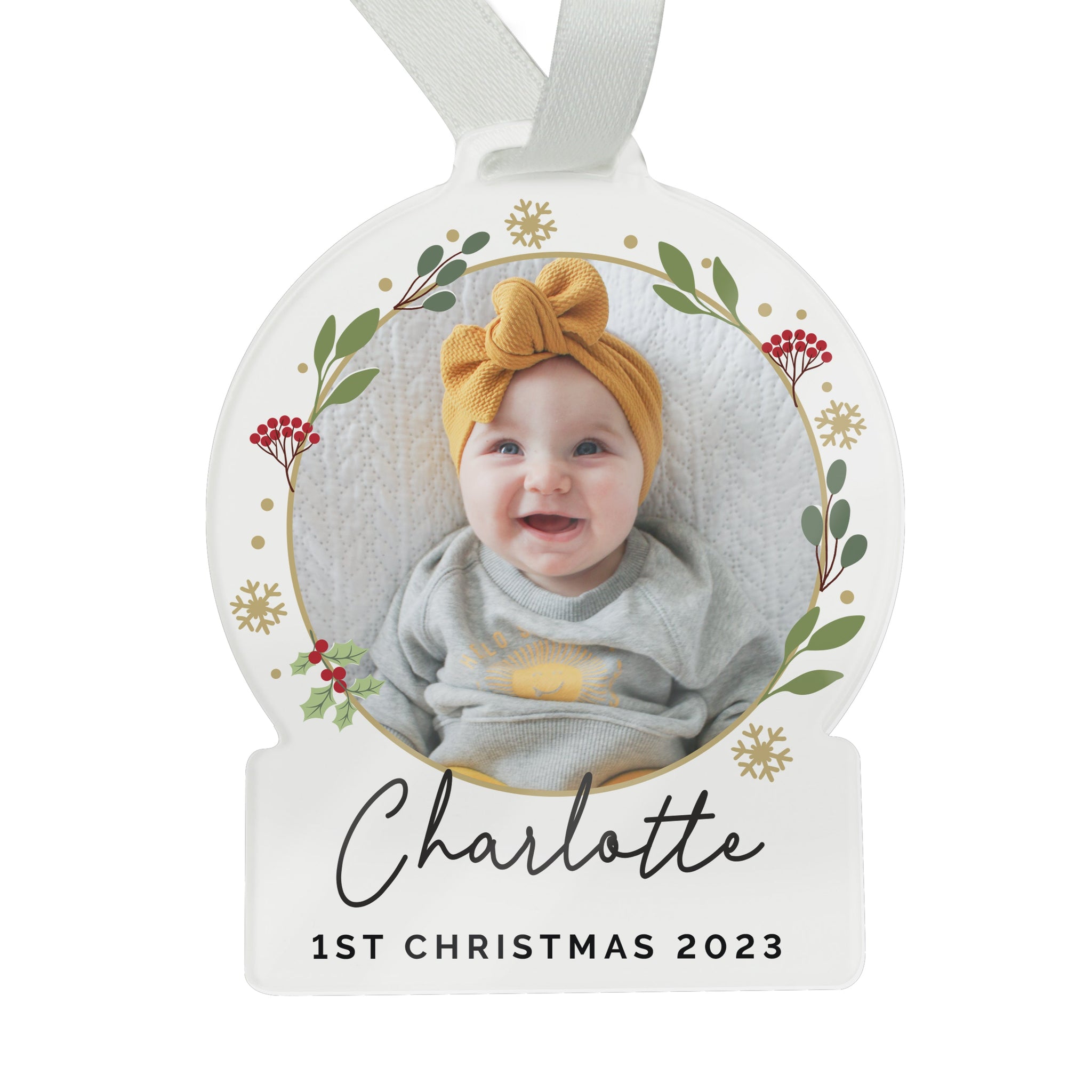 Personalised Photo Upload Acrylic Christmas Decoration: 5 - Christmas Decorations By Gift Moments
