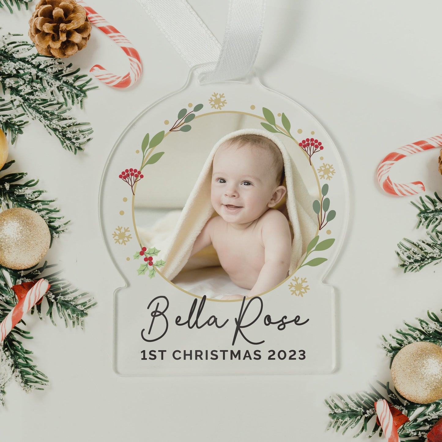 Personalised Photo Upload Acrylic Christmas Decoration: 2 - Christmas Decorations By Gift Moments