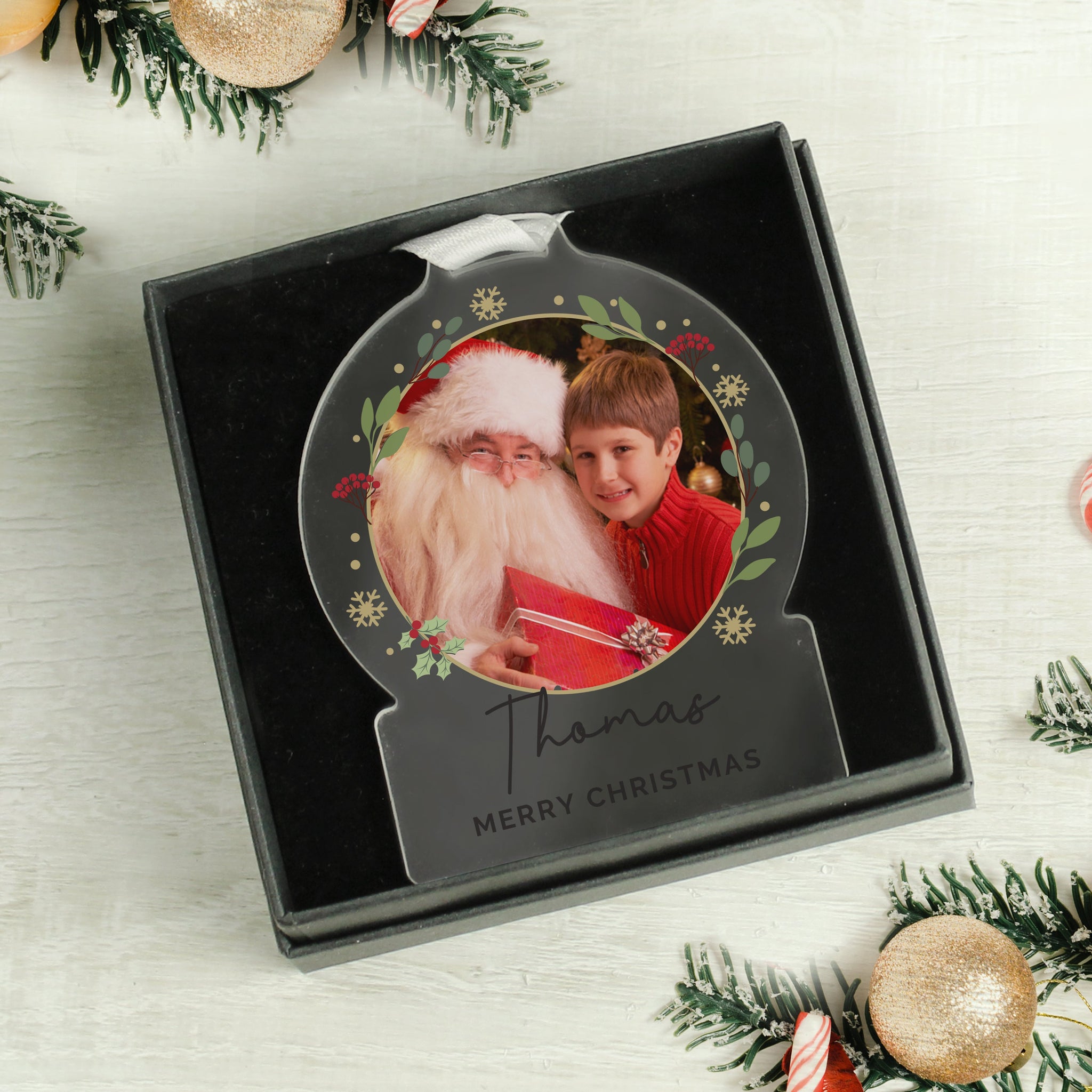 Personalised Photo Upload Acrylic Christmas Decoration: 1 - Christmas Decorations By Gift Moments