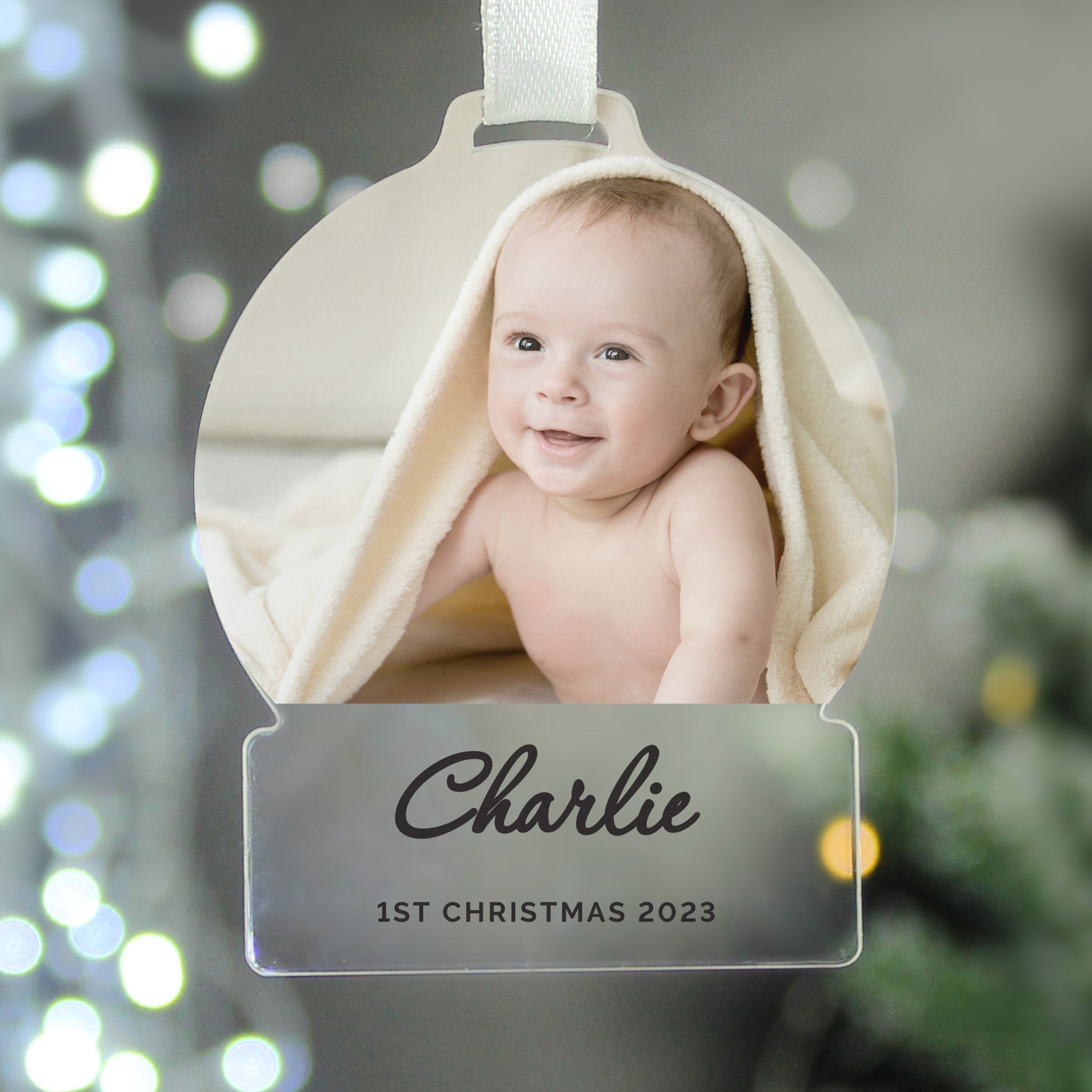 Personalised Photo Upload Acrylic Decoration: 4 - Decorations By Gift Moments