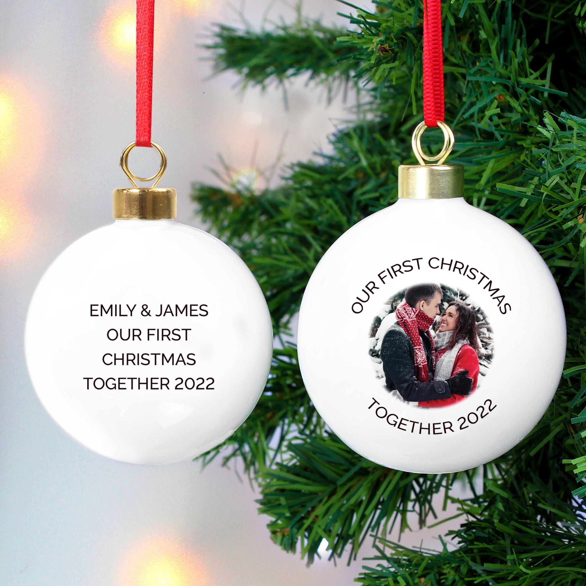 Personalised Photo Upload Bauble: 1 - Christmas Baubles By Gift Moments