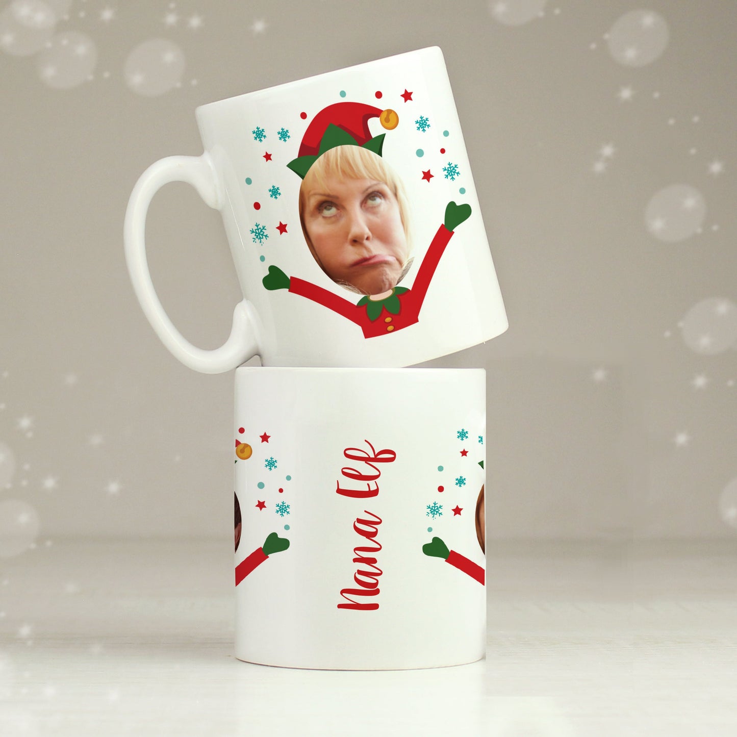 Personalised Photo Upload Christmas Elf Mug: 5 - Mugs By Gift Moments
