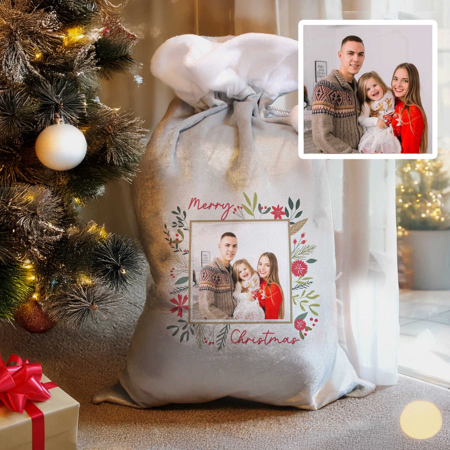 Personalised Photo Upload Christmas Sack: 2 - Christmas Sacks By Gift Moments