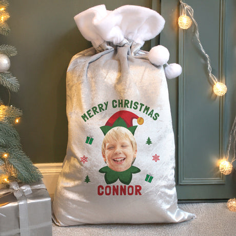 Personalised Photo Upload Elf Christmas Sack: 2 - Christmas Sacks By Gift Moments