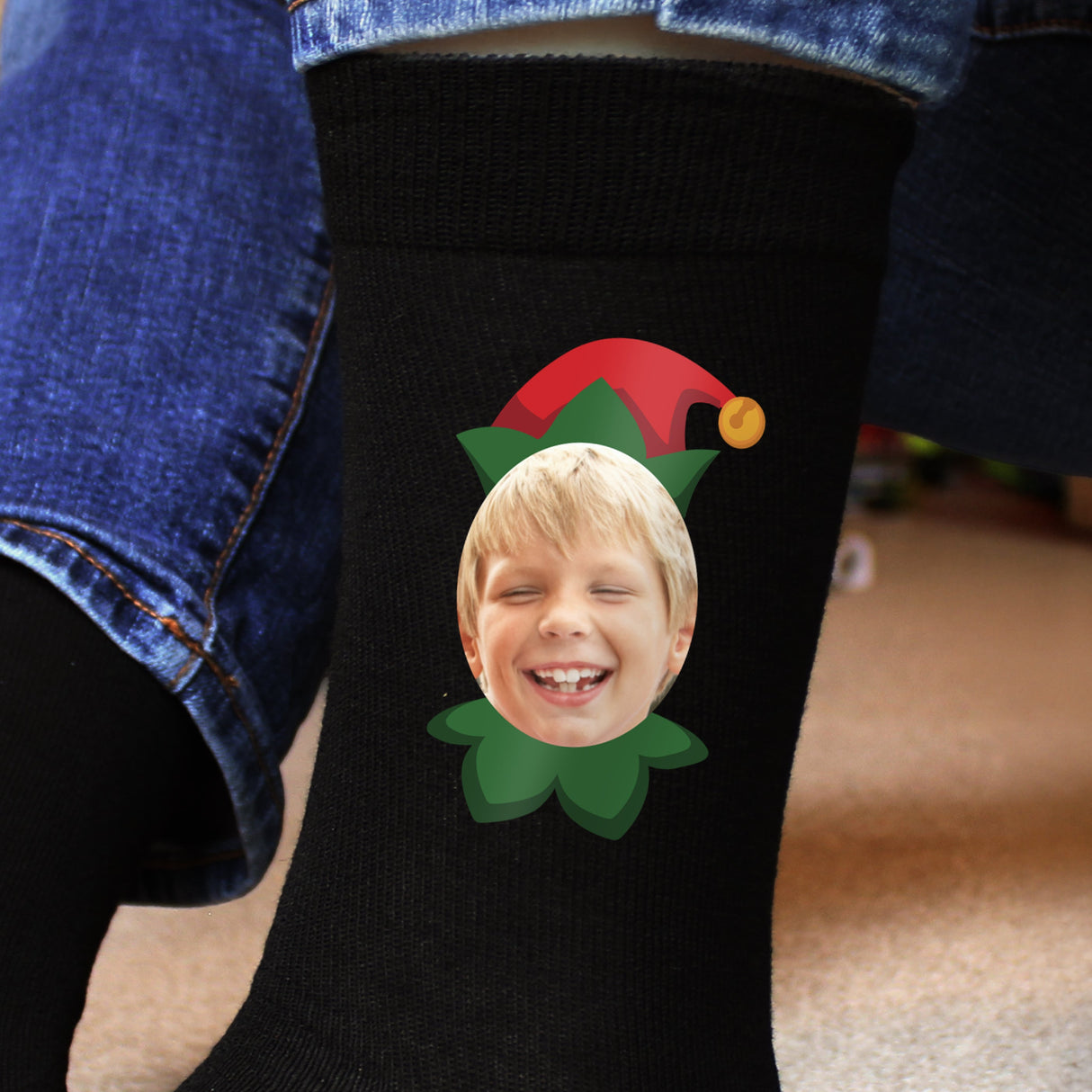 Personalised Photo Upload Elf Christmas Socks: 3 - Clothing By Gift Moments
