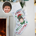 Personalised Photo Upload Elf Christmas Stocking - Shop Christmas Stockings At Gift Moments - 1