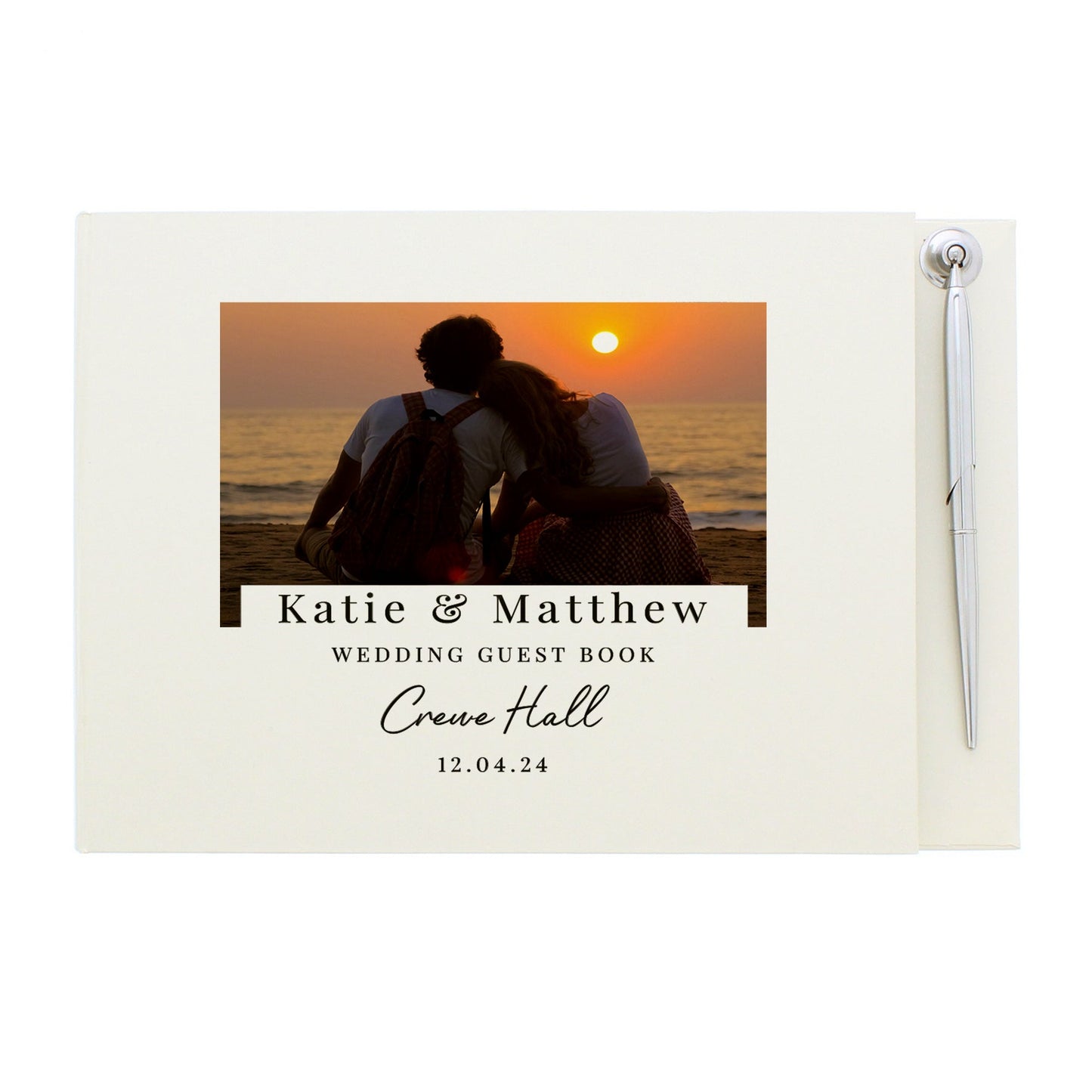 Personalised Photo Upload Hardback Guest Book & Pen: 5 - Guest Books By Gift Moments