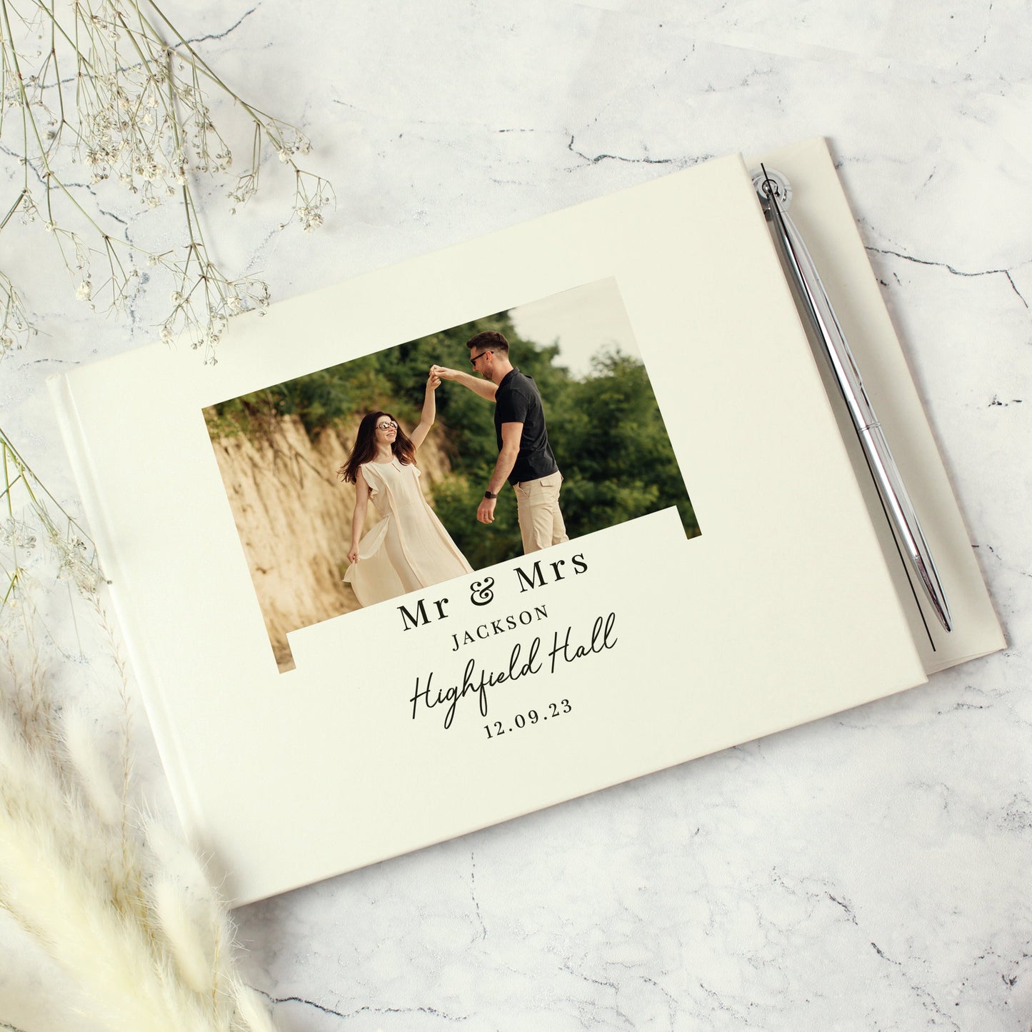 Personalised Photo Upload Hardback Guest Book & Pen: 1 - Guest Books By Gift Moments