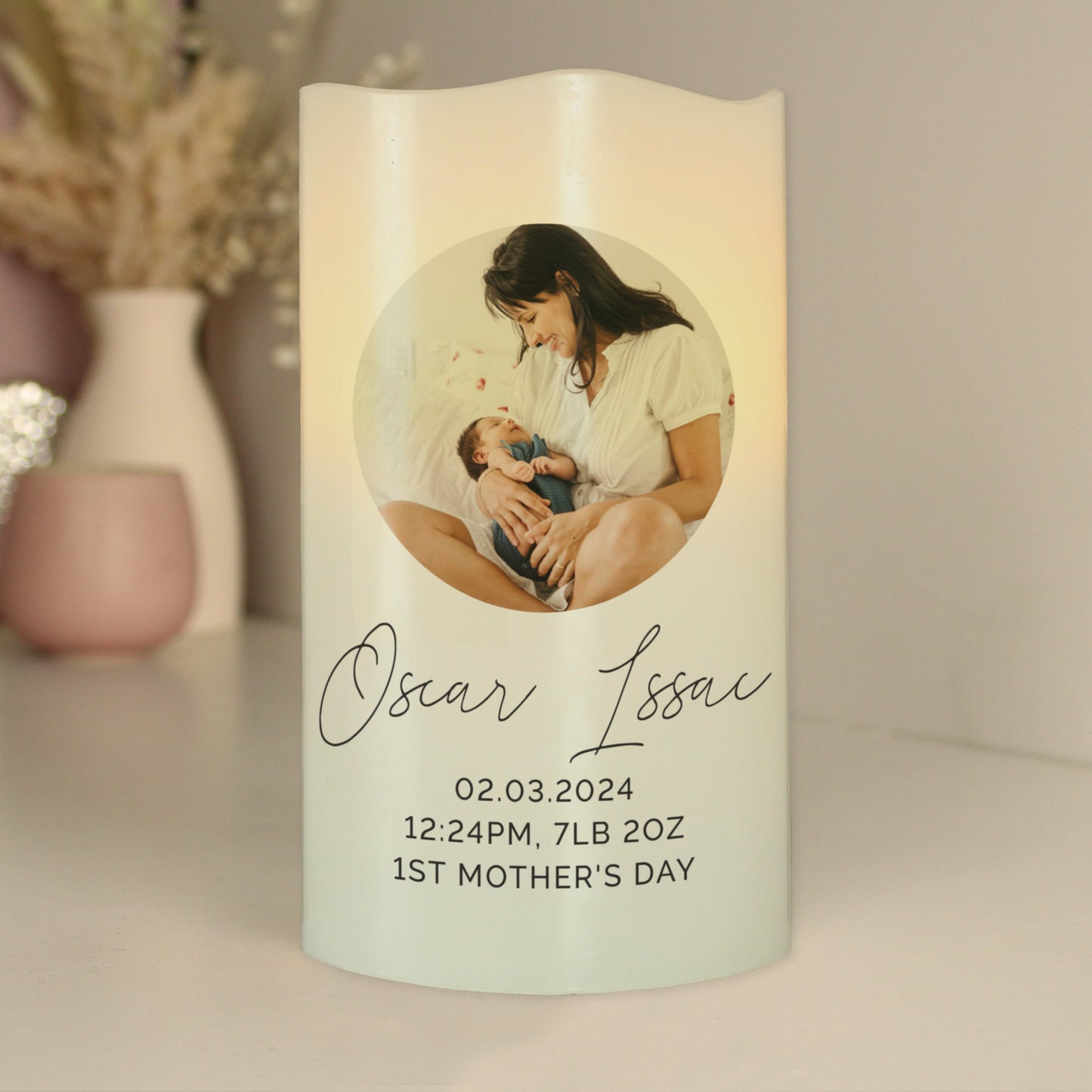 Personalised Photo Upload LED Candle: 6 - LED Lighting By Gift Moments