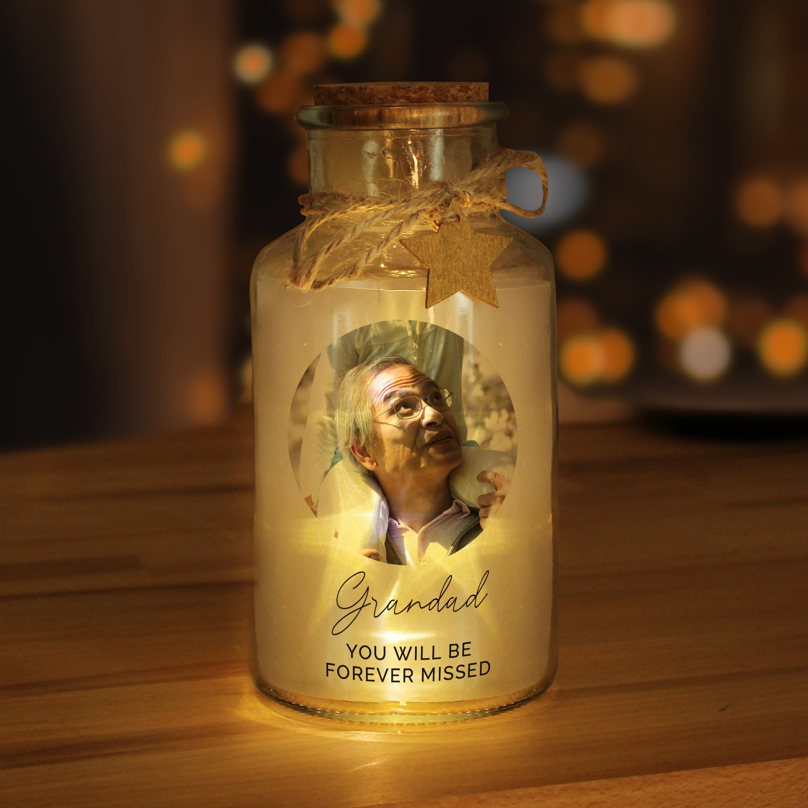 Personalised Photo Upload LED Glass Jar - Shop LED Lighting At Gift Moments - 4