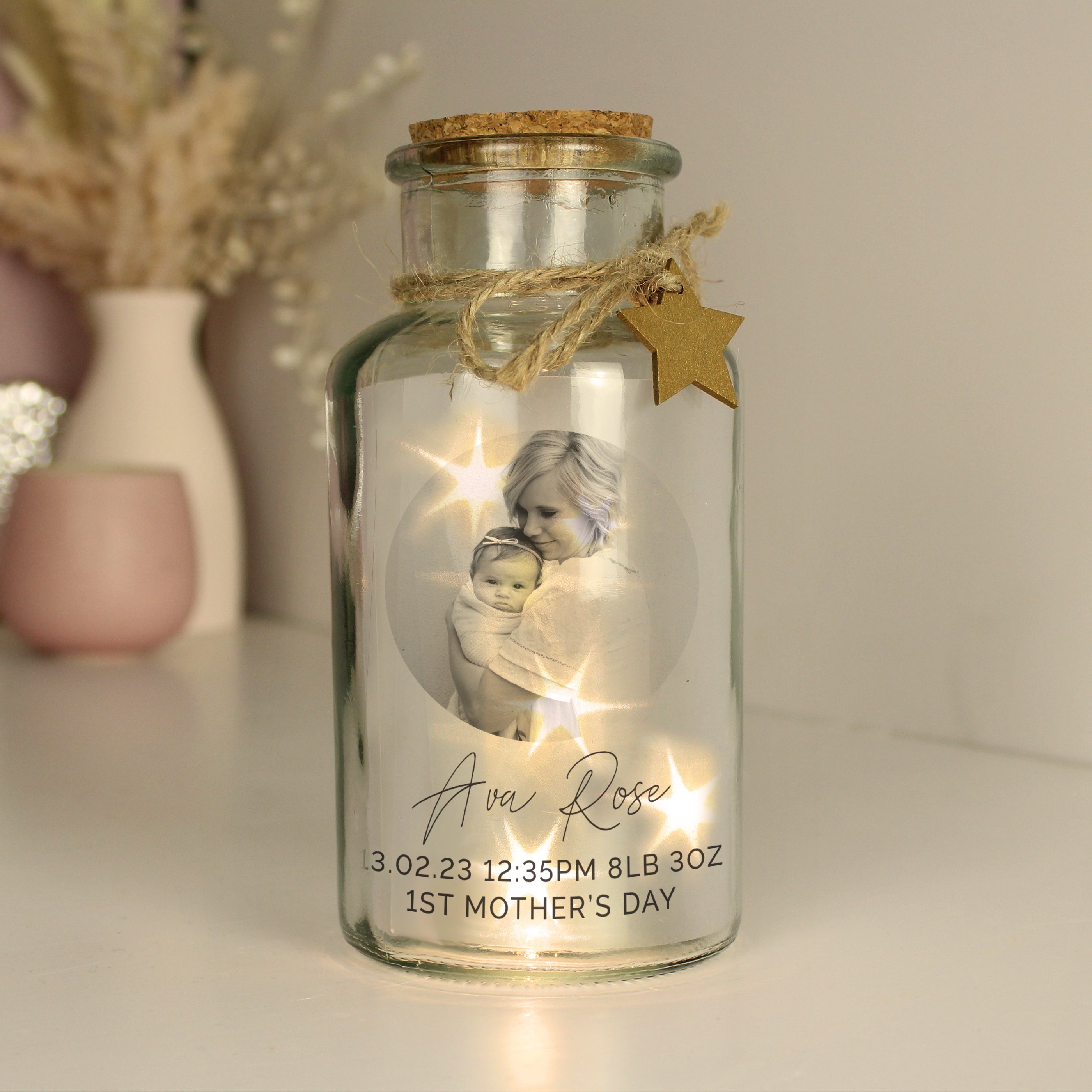 Personalised Photo Upload LED Glass Jar - Shop LED Lighting At Gift Moments - 2