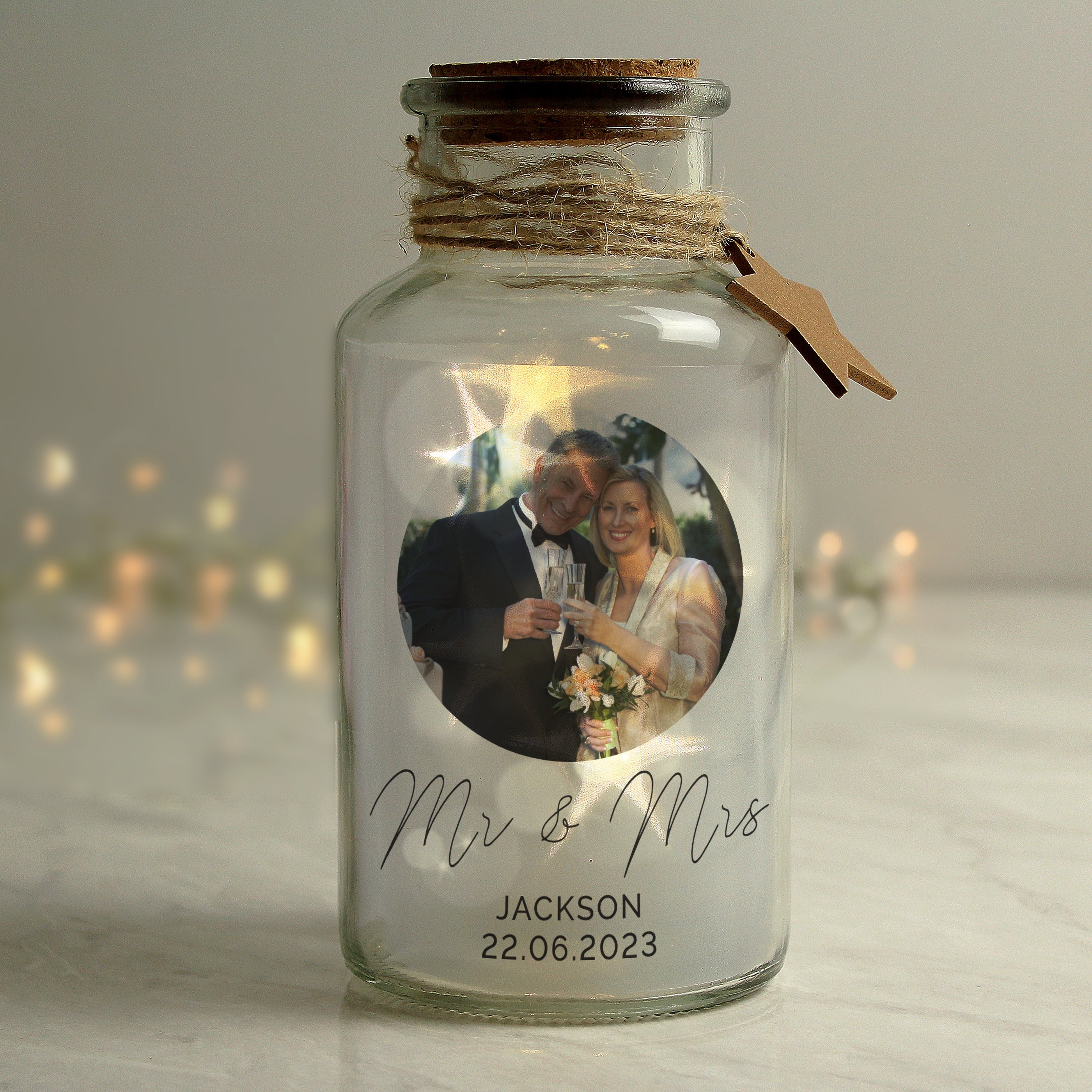 Personalised Photo Upload LED Glass Jar - Shop LED Lighting At Gift Moments - 5
