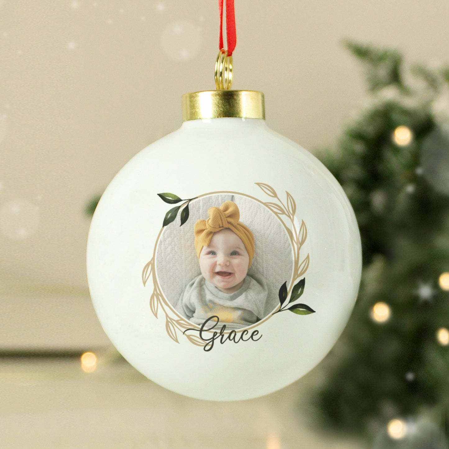 Personalised Photo Upload Memorial Bauble: 7 - Christmas Baubles By Gift Moments